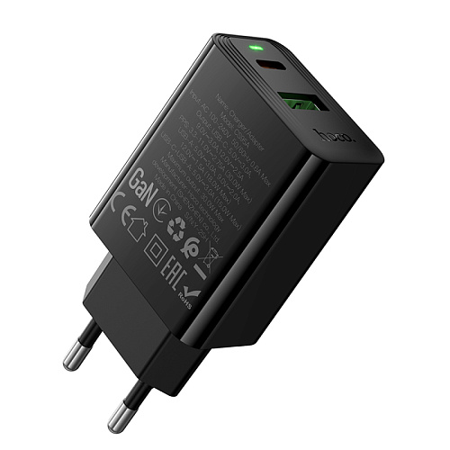 Сетевое зарядное устройство, 1 PD 30W + 1 USB 3.0 QC (CS95A), HOCO, черный
