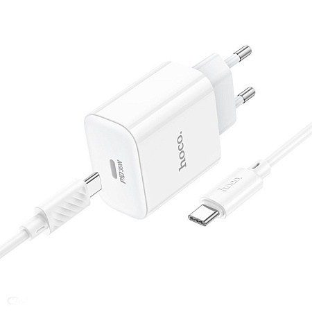 Сетевое зарядное устройство, 1 PD 30W (C76A Pro), HOCO, Type-C to Type-C, белый