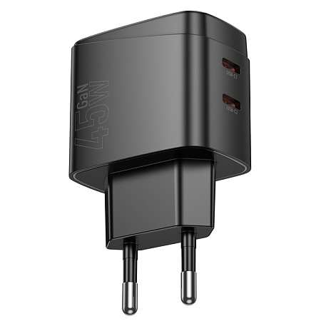 Сетевое зарядное устройство, 2 PD 45W (CS62A), HOCO, черный