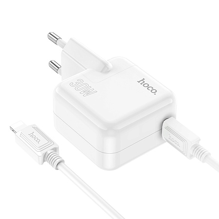 Сетевое зарядное устройство, 1 PD 35W (C112A), HOCO, Type-C to Lightning, белый