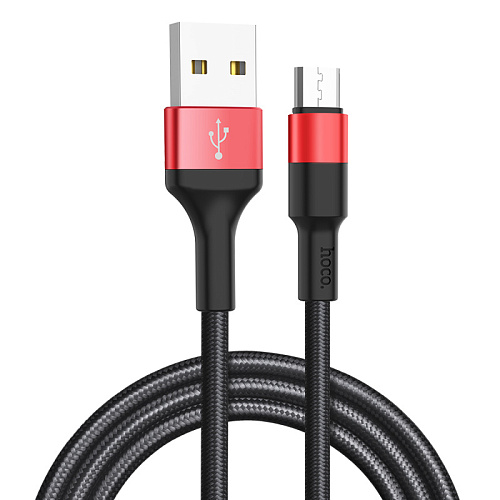 USB Кабель Micro, HOCO, X26, черно-красный