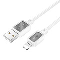 USB дата кабель Lightning, HOCO, X108, 1м, силиконовый, белый