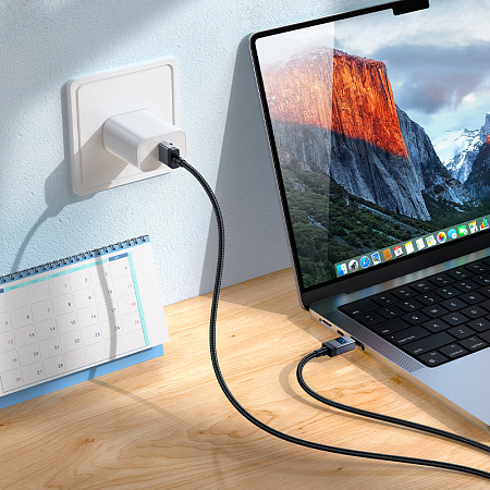 USB Кабель Type-C, HOCO, X118, 1 метр, с дисплеем, цвет черный