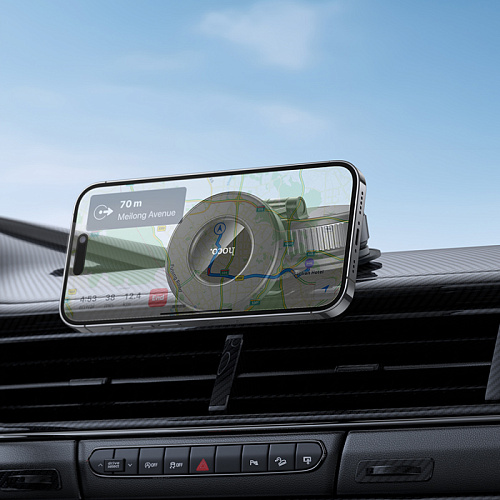 Держатель автомобильный на стекло/торпеду магнитный, H86, HOCO, серый Держатель автомобильный на стекло/торпеду магнитный, H86, HOCO, серый