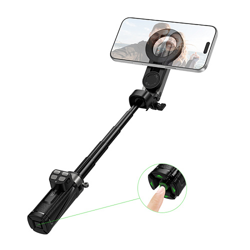 Селфи K27 Pro, HOCO, беспроводной трипод с пультом и магнитной фокусировкой, для телефонов 4.5-7.0 дюймов, черный