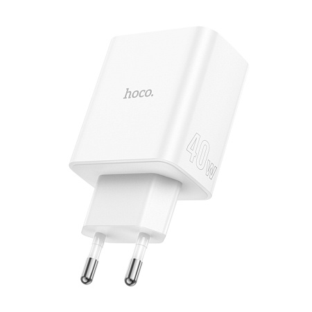 Сетевое зарядное устройство, 2 PD 40W + 1 USB 3.0 QC (C126A), HOCO, белый