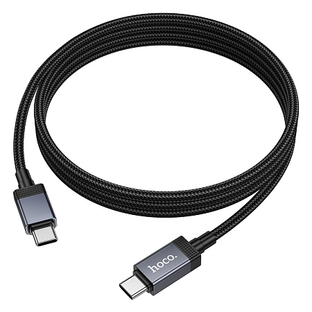 Кабель Type-C на Type-C, HOCO, X118, 1м, 60W, с дисплеем, черный