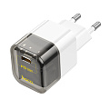 Сетевое зарядное устройство, 1 PD 20W (C125A), HOCO, прозрачный с черным