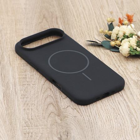 Чехол-накладка для iPhone 17 Air, Silicon Case, магнитный (MagSafe), без лого, X-CASE, черный