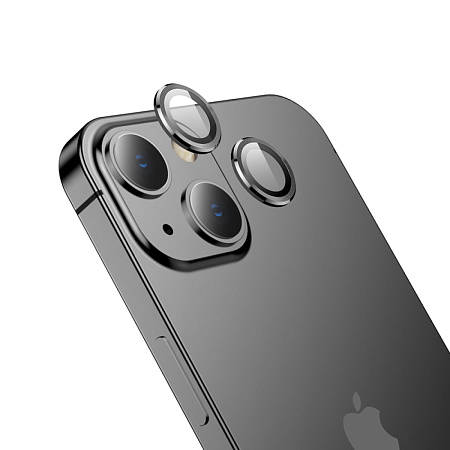 Защитное стекло для iPhone 15/15 Plus, V12 Plus, HOCO, на заднюю камеру, черный