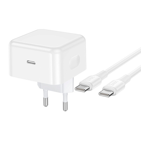 Сетевое зарядное устройство, 1 PD 40W (C161A), HOCO, Type-C to Type-C, цвет белый