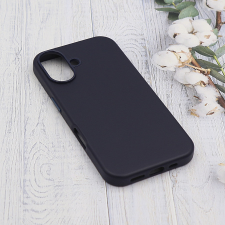 Чехол-накладка для iPhone 16, экокожа, магнитный (MagSafe), без лого, X-CASE, синий