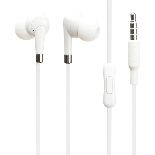 Проводные наушники M58 Amazing universal earphones with mic, hoco, белые