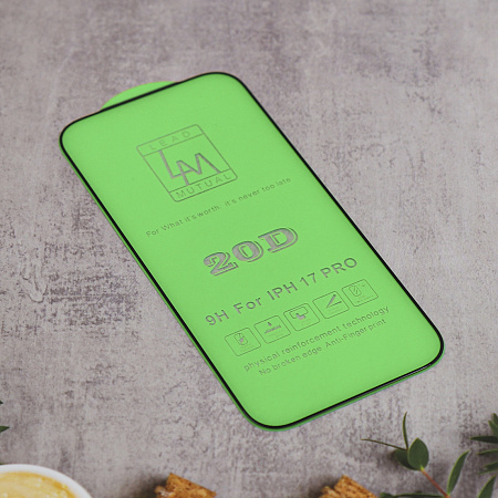 Защитное стекло на iPhone 17 Pro, 20D, прозрачное с черной рамкой, X-CASE