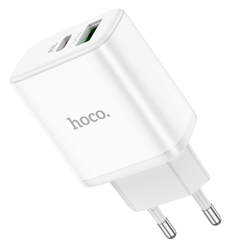 Сетевое зарядное устройство, 1 PD 20W + 1 USB 3.0 QC (C105A), HOCO, белый