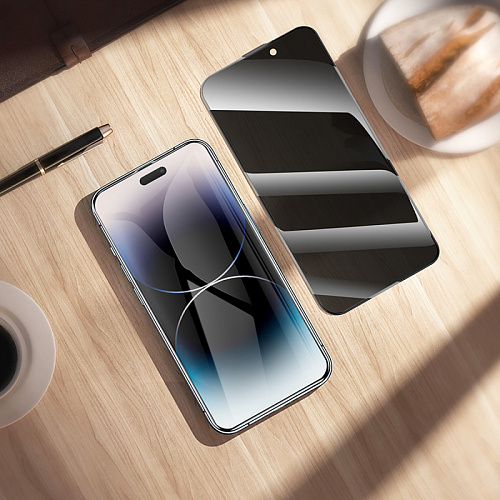 Защитное стекло для iPhone 14 Pro Max, A777 Plus, HOCO, антишпионское, черное