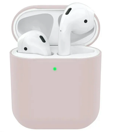 Чехол силиконовый для Airpods 1/Airpods 2 case, X-CASE, розовый песок