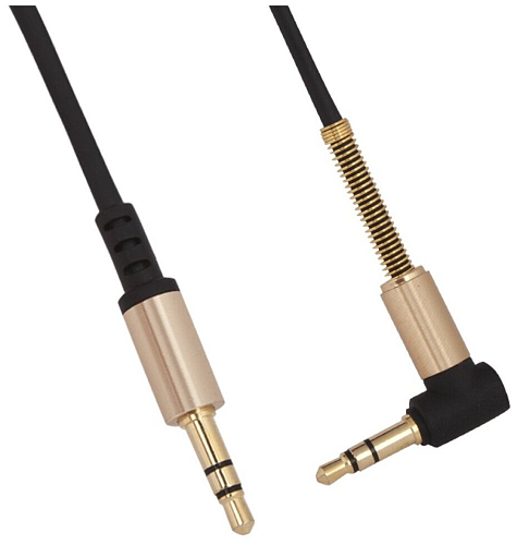AUX Audio кабель 3,5 мм, UPA02, HOCO, черный, угловой