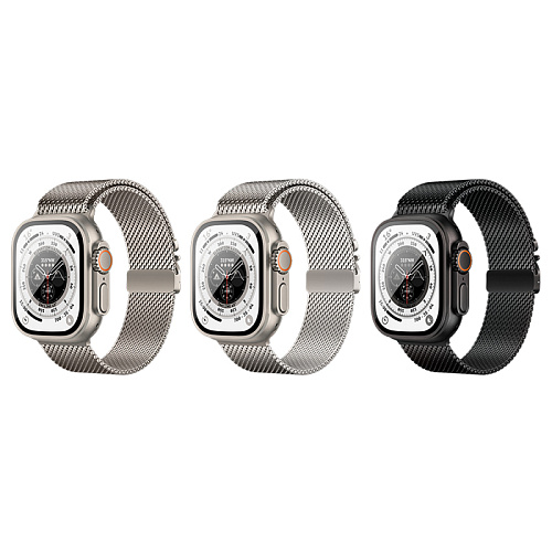 Ремешок на руку для Apple Watch 42/44/45/49 мм, HOCO, WA33, Milanese loop, застежка зонтиком, черный