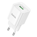 Сетевое зарядное устройство, 1 USB 3.0 QC (C145A), HOCO, мини, белый