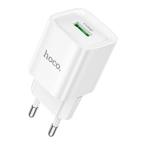 Сетевое зарядное устройство, 1 USB 3.0 QC (C145A), HOCO, мини, белый