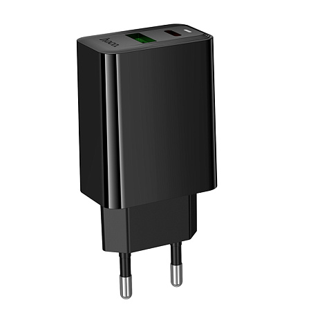 Сетевое зарядное устройство, 1 PD 20W + 1 USB 3.0 QC (CS94A), HOCO, черный