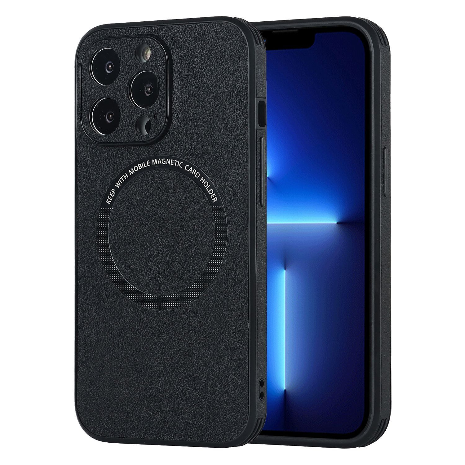 Чехол силиконовый для iPhone 14 Pro Max (6.7), Магнитный (MagSafe), экокожа, DU DU, черный Чехол силиконовый для iPhone 14 Pro Max (6.7), Магнитный (MagSafe), экокожа, DU DU, черный