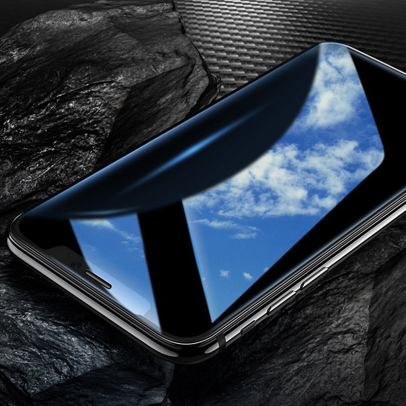 Темное стекло отзывы. Стекло противоударное Apple iphone XS Max Hoco Mirrored зеркальное Black 099604. Каленное стекло черное.