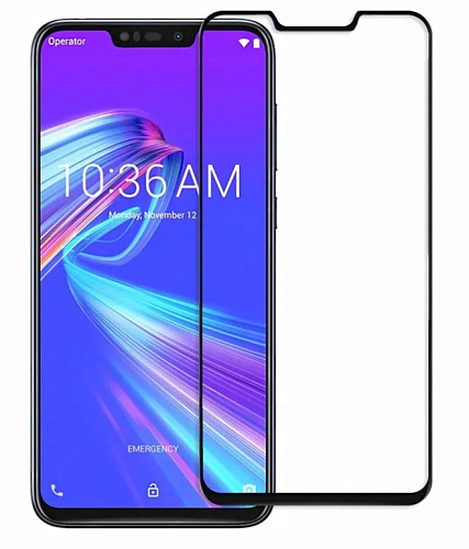 Защитное стекло на Asus ZB631KL, ZenFone Max Pro (M2), 9D, черный