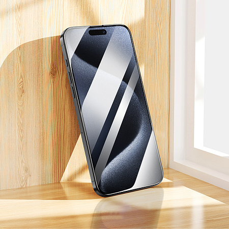 Защитное стекло для iPhone 16 Pro, G16, HOCO, Guardian shield series full-screen 5D large arc tempered glass, черное
