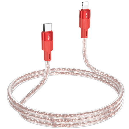 Кабель Lightning to Type-C (PD), HOCO, X99, 1M, силиконовый, красный