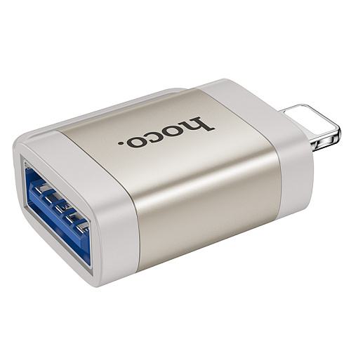 Переходник OTG Lightning на USB, UA31A, HOCO, серый