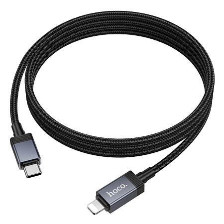 Кабель Lightning to Type-C (PD), HOCO, X118, 1м, с дисплеем, черный