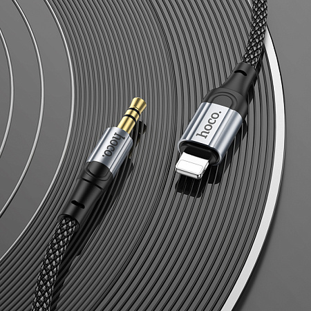 AUX Audio кабель 3,5 мм на Lightning, UPA26, HOCO, черный