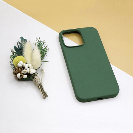 Чехол-накладка для iPhone 14 Pro Max, Silicon Case, без лого, сосновый лес