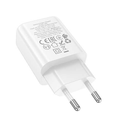 Сетевое зарядное устройство, 1 PD 20W (N60), HOCO, белый