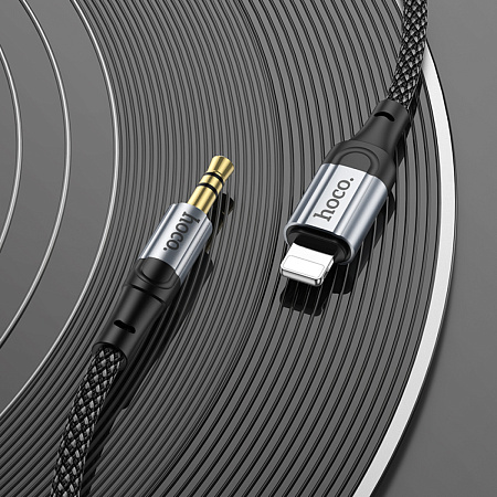 AUX Audio кабель 3,5 мм на Lightning, UPA26, HOCO, черный