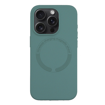 Чехол-накладка для iPhone 15 Pro Max, Silicon Case, магнитный (MagSafe), без лого, X-CASE, бирюзовый