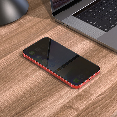 Защитное стекло на iPhone 12 (6.1)/12 Pro (6.1) A34 Plus, HOCO, Антишпионское стекло, черное