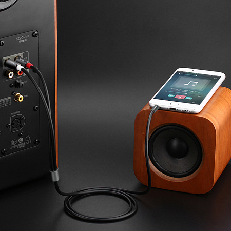 AUX Audio кабель 3,5 мм, UPA10, HOCO, колокольчики, Double lotus rca audio