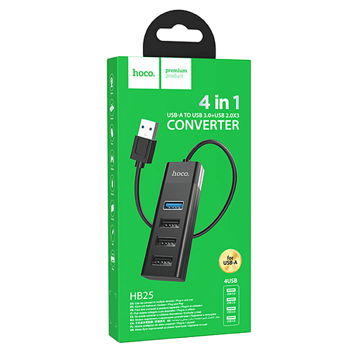 USB  (HB25) c 1 USB  1 USB 3.0 + 3 USB 2.0, HOCO, 