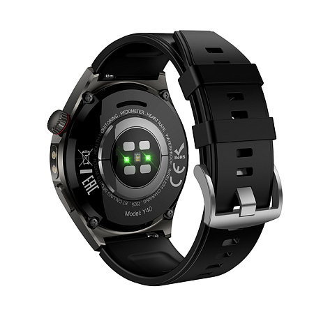 Умные часы Y40 Smart watch Hoco с поддержкой звонков, 2 ремешка в комплекте, черные
