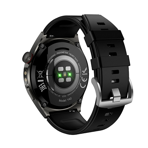 Умные часы Y40 Smart watch Hoco с поддержкой звонков, 2 ремешка в комплекте, черные