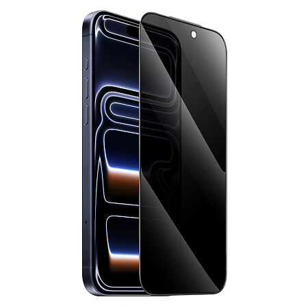 Защитное стекло для iPhone 17 Pro, G15, HOCO, Guardian shield series full-screen anti-spy tempered glass, черное