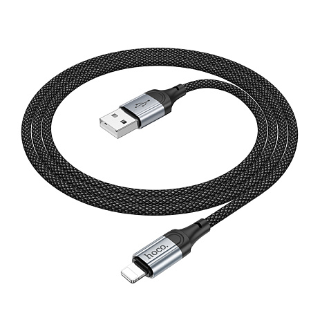 USB дата кабель Lightning, HOCO, X102, 1M, черный