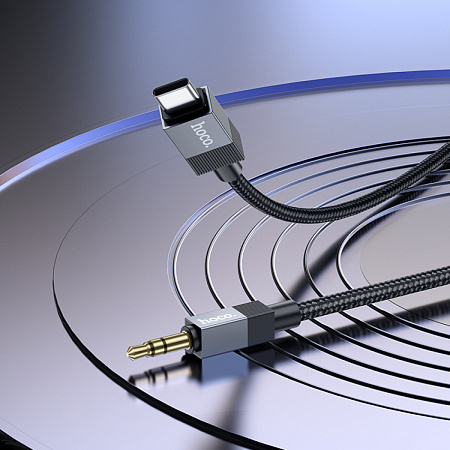AUX Audio кабель 3,5 мм на Type-C, UPA32B, HOCO, 1 метр, цвет черный