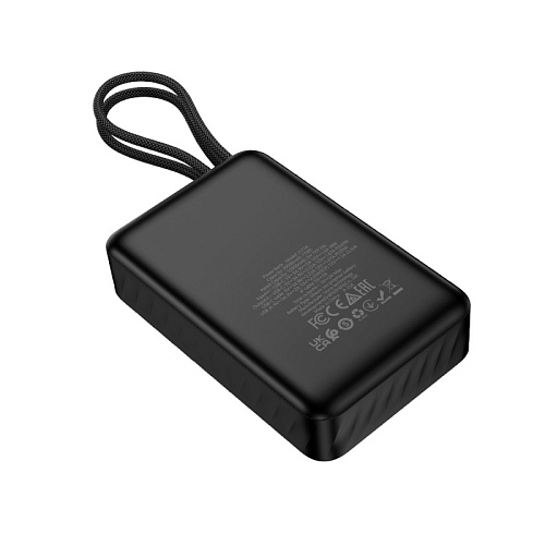 Универсальный Доп. Аккумулятор 20000mAh, J171A, HOCO, выход: 1 USB (22.5), 1 PD (20W), с двумя кабелями, черный
