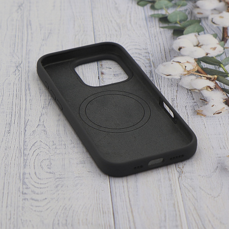 Чехол-накладка для iPhone 16 Pro, Silicon Case, магнитный (MagSafe), без лого, X-CASE, угольно-серый