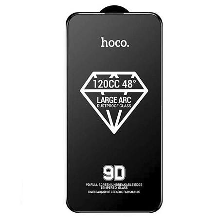Защитное стекло для iPhone 15 Pro, A34, HOCO, 9D large arc dustproof glass, черное