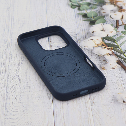 Чехол-накладка для iPhone 16 Pro Max, Silicon Case, магнитный (MagSafe), без лого, X-CASE, синий